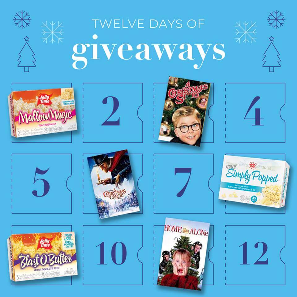 JollyTime Twelve Days of Christmas Giveaway Free Samples & Freebies