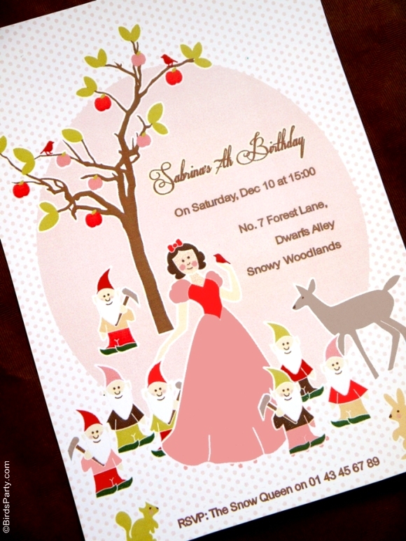 Snow White Inspired Birthday Party Ideas & Printables - BirdsParty.com