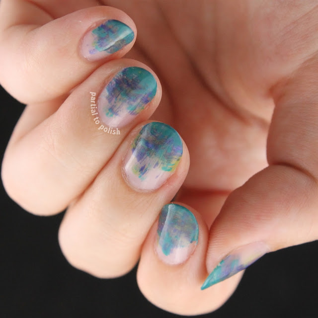 Blue & Green Negative Space Dry Brush Gradient Featuring Girly Bits I've Got High Hoops