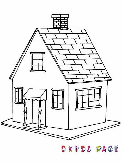 Kid Coloring Sheet House Free Printable