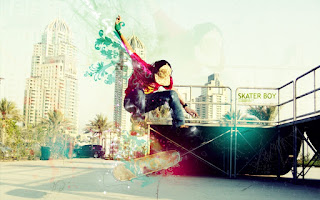 Skater Boy Urban Style Photoshop Graffiti Wall Tricks HD Wallpaper