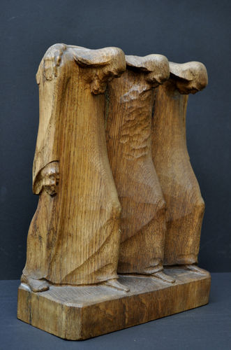 Adam Stanic Collection: Rzeźba drewno ok. 1920 monogram EH