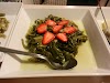 Spinach in Olive oil served with strawberries