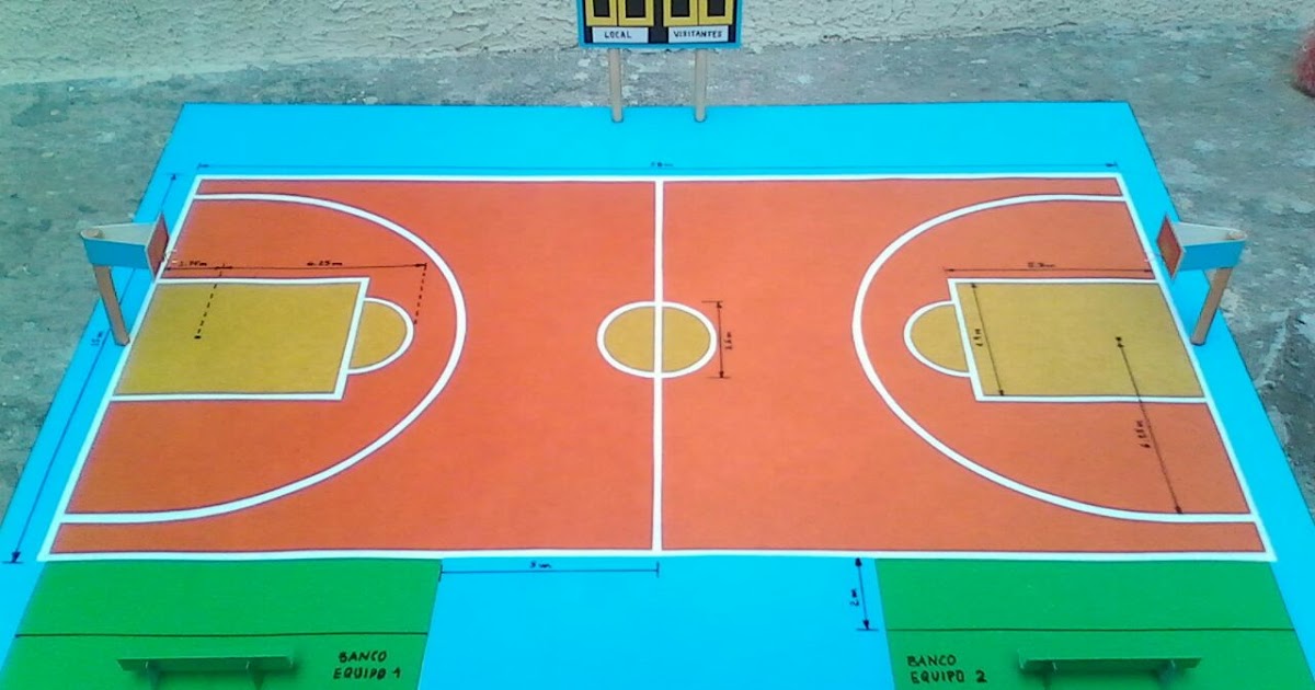 Artes Gráficas Mora (Portafolio): Maqueta escolar de Cancha de Basket