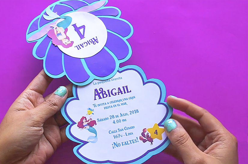 Encantada de conocerte Cambio Lima La Sirenita Ariel 🧜- Invitación infantil | PartyPop DIY
