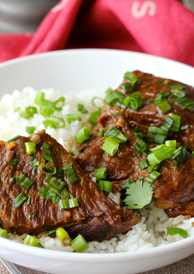 These Pressure Cooker Asian-Style Boneless Short Ribs are so tender and intensely flavored. 