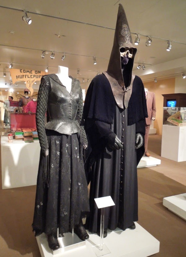 Hollywood Movie Costumes and Props: Bellatrix Lestrange and Lucius Malfoy  costumes from Harry Potter and more on display...