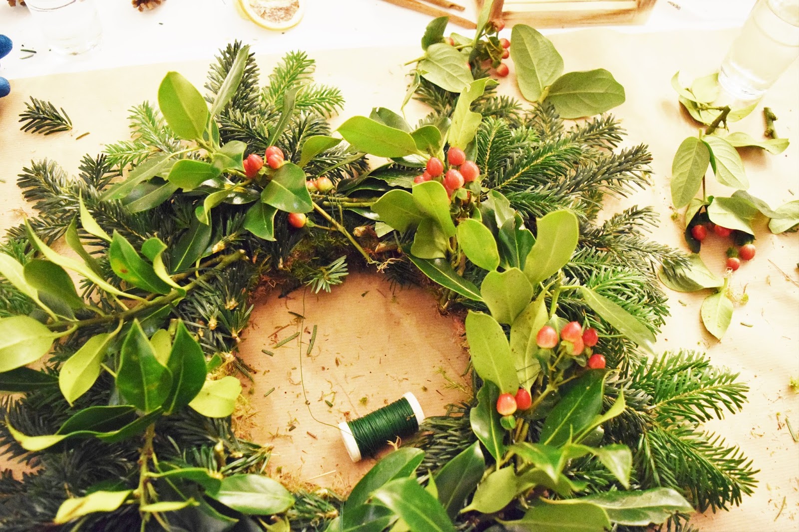 DIY NATURAL FOLIAGE CHRISTMAS WREATH A Life With Frills