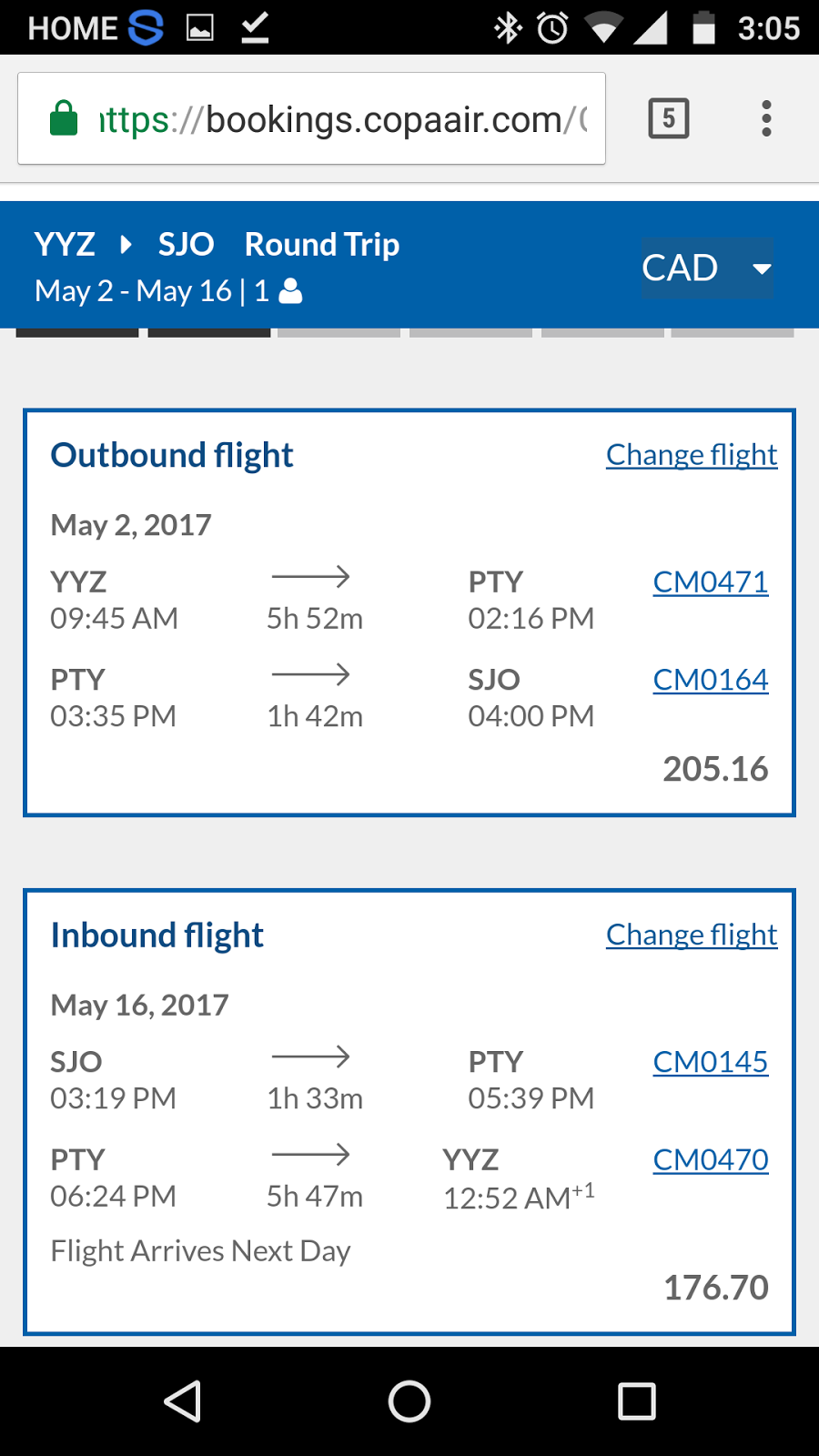 Cheap Toronto Flights May Toronto Costa Rica/Panama 382 RT