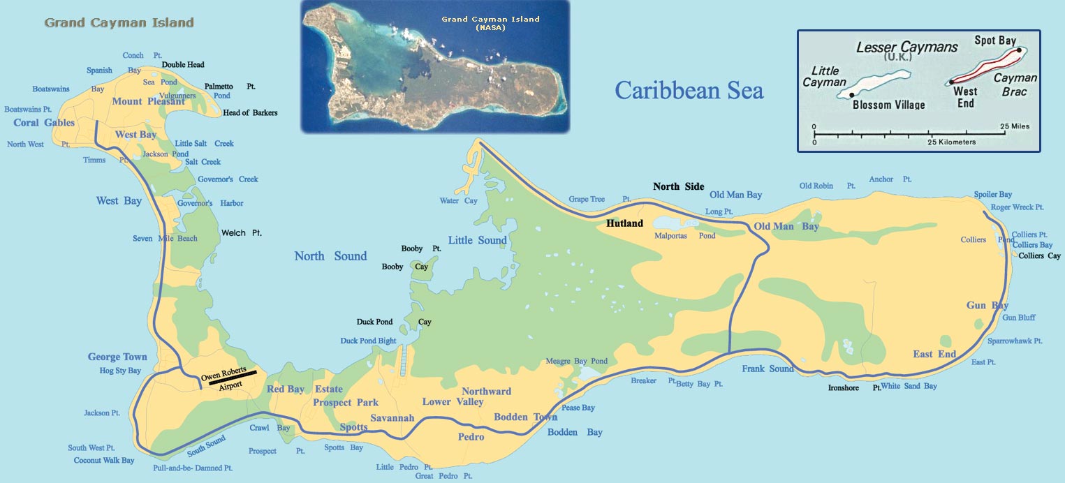 Mapas das Ilhas Cayman | Reino Unido