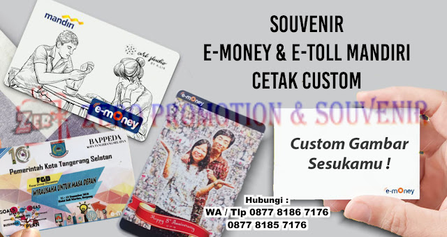 Souvenir E-Money & E-Toll Mandiri Cetak Custom, Souvenir E-Toll Promosi, E-toll Custom Print Design Suka Suka 