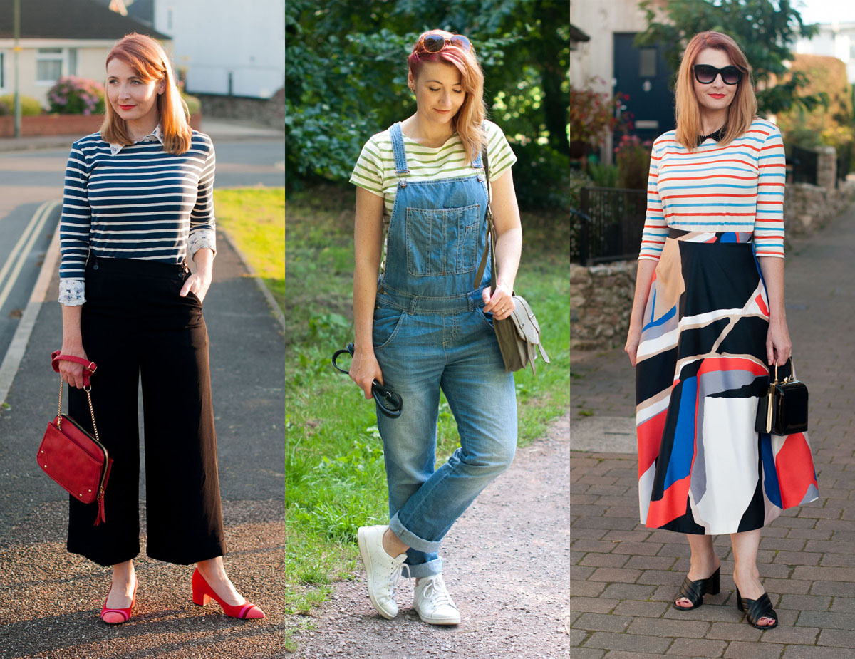 3 creative ways to style a Breton stripe top: Office chic/workwear, casual weekend wear and date night outfit | Not Dressed As Lamb, over 40 style