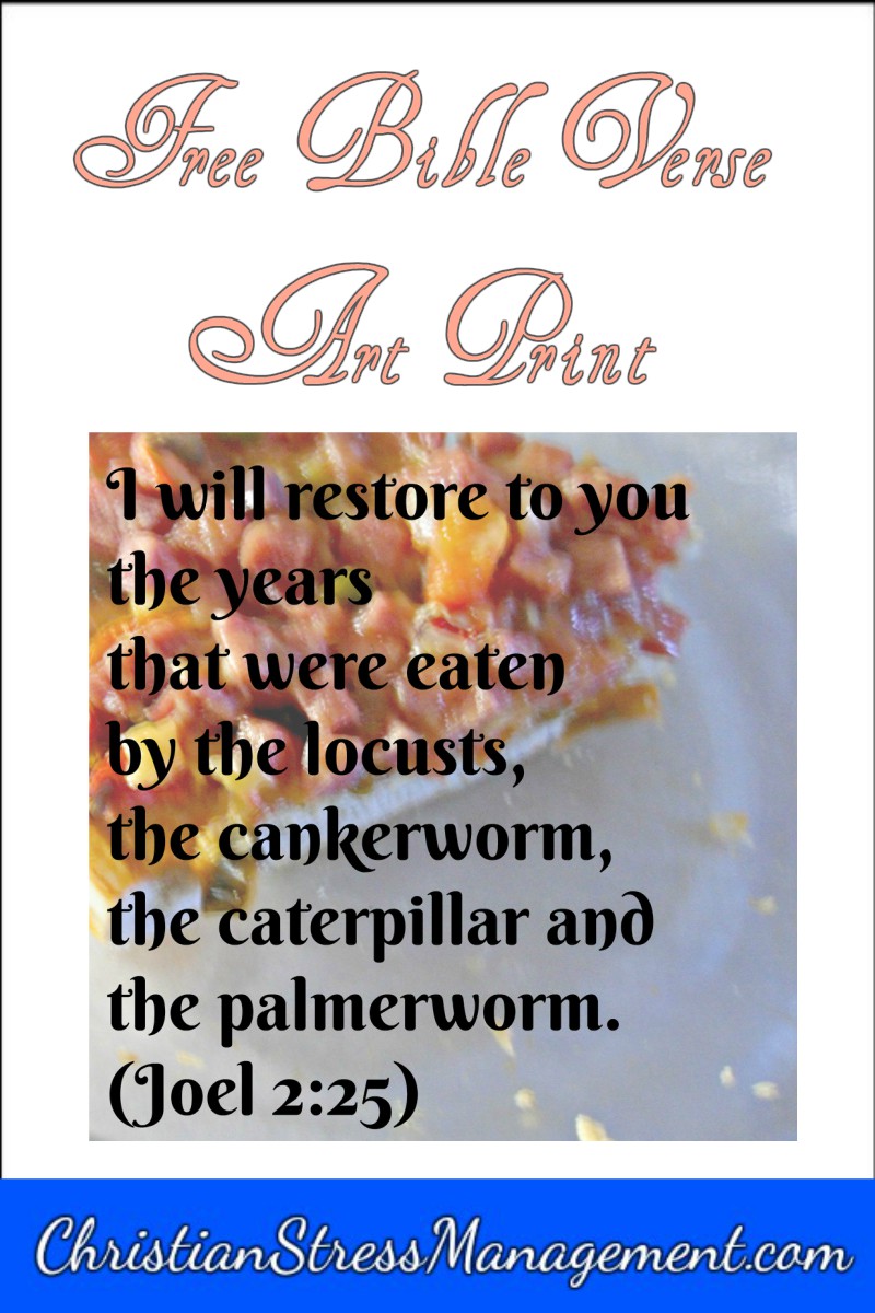 Christian Stress Management FREE Bible Verse Art Print I will restore