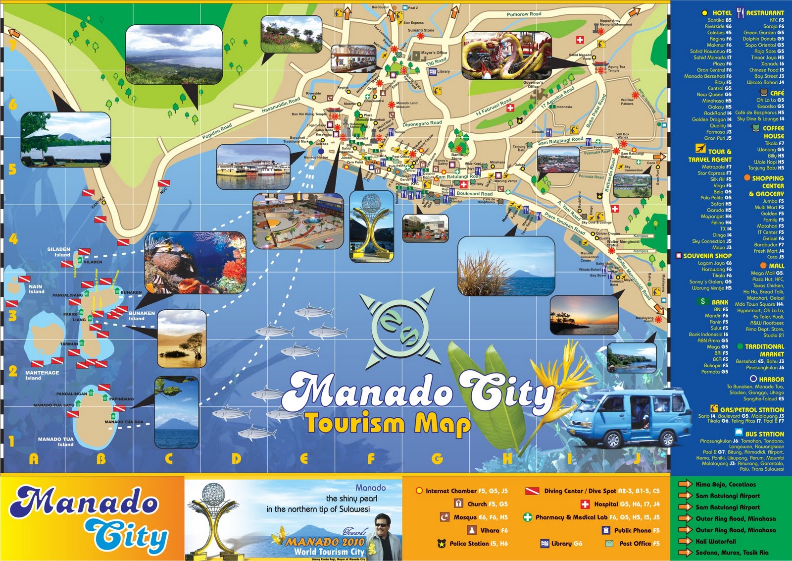  Manado  Indonesia  Manado  City Tour Map 