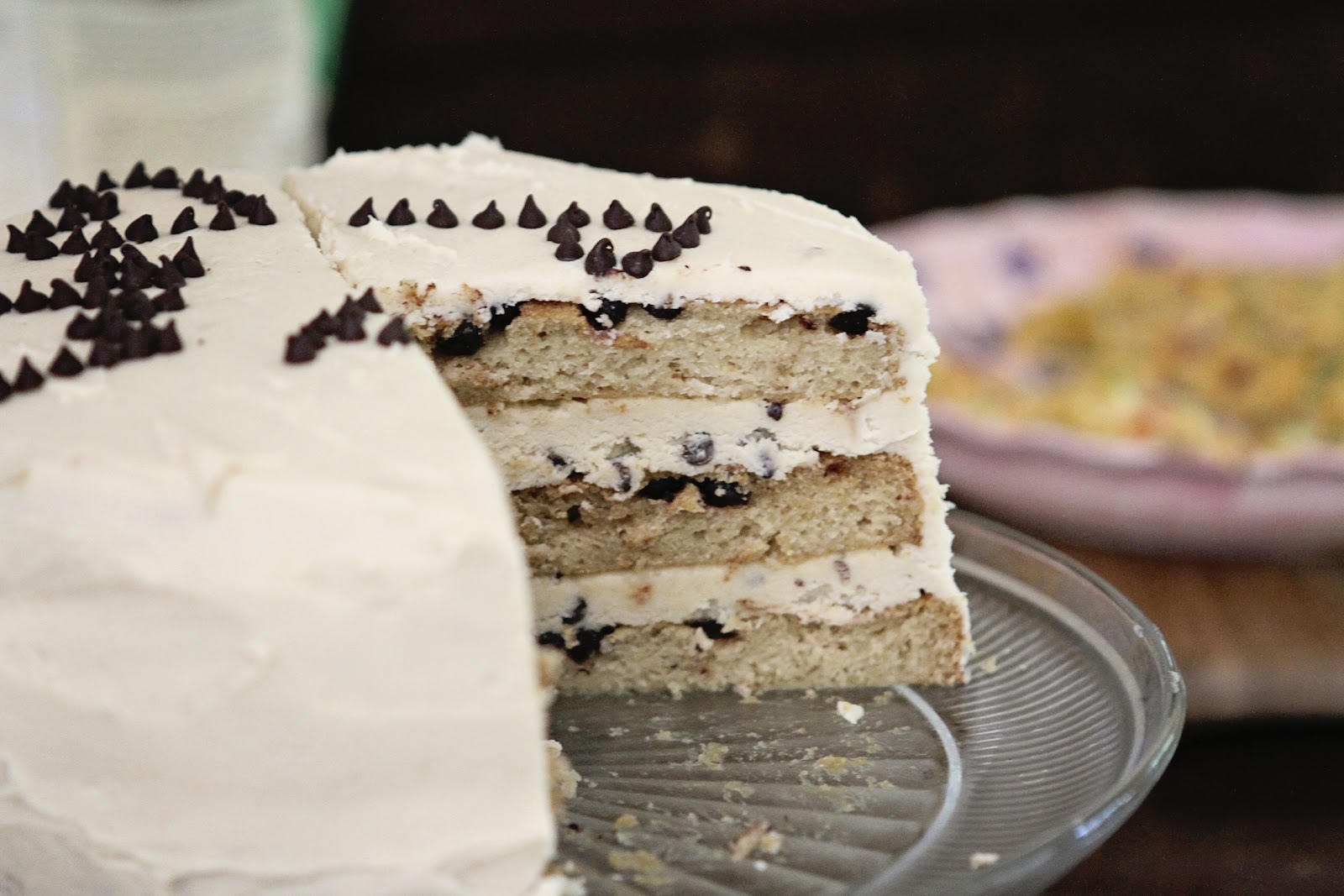 Suppers at Sunset Chocolate Chip Cookie Dough Layer cake