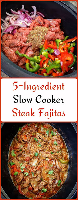 An Easy 5-Ingredient Slow Cooker Steak Fajitas