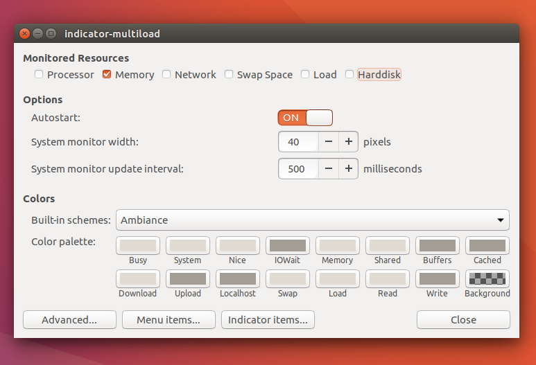 Customizing indicatormultiload in Ubuntu Unity