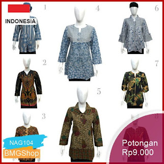 NAG104 Blouse Fresia Sa H8928q Ruffle Batik Murah Bmgshop