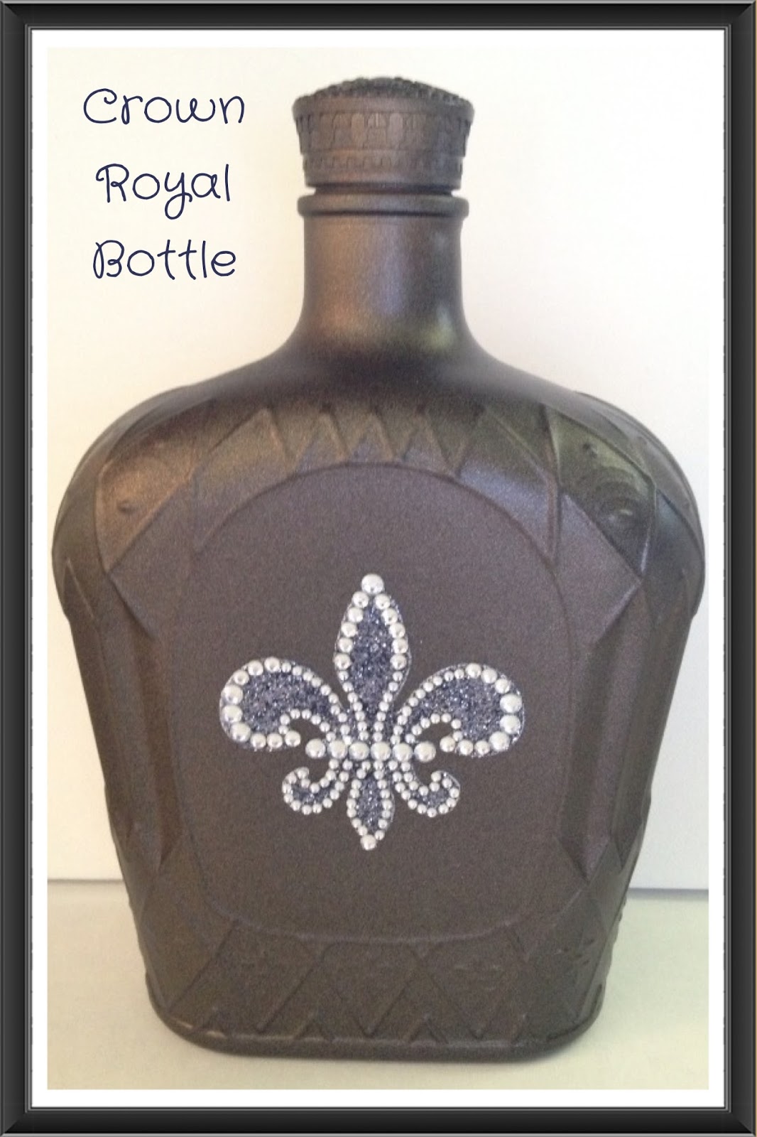 Saw it, Pinned it, Made it. Painted Crown Royal Bottle & Glass Vase