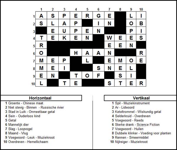 Barends Blik Kruiswoordraadsel (met muziek!)