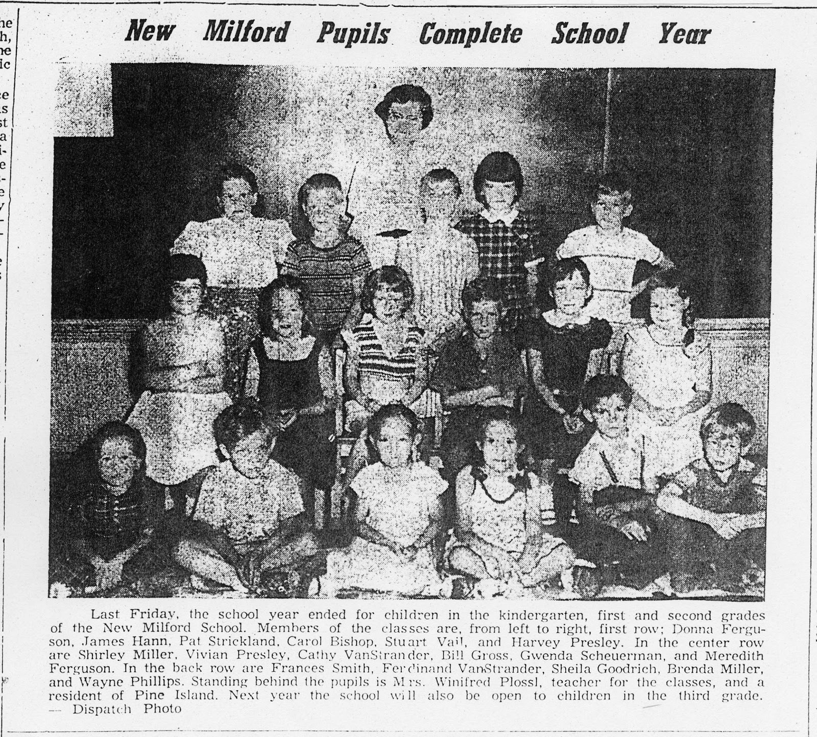 Images of Warwick New York Class Photo from New Milford School 1957