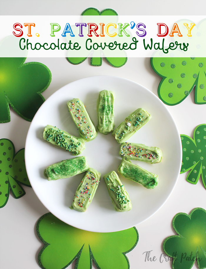 St. Patrick's Day Chocolate Covered Wafer Cookies These easy treats are festive, colorful and delicious!