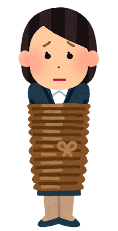 捕まった人のイラスト（女性会社員）
