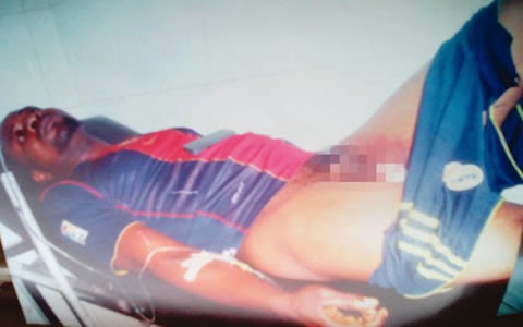 Yinka Offehin in hospital after scrotum was cut off by Landlords children.