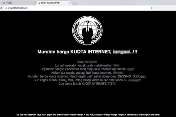 Situs Telkomsel Diretas, Berisi Keluhan Internet Mahal Situs Telkomsel Diretas, Berisi Keluhan Internet Mahal