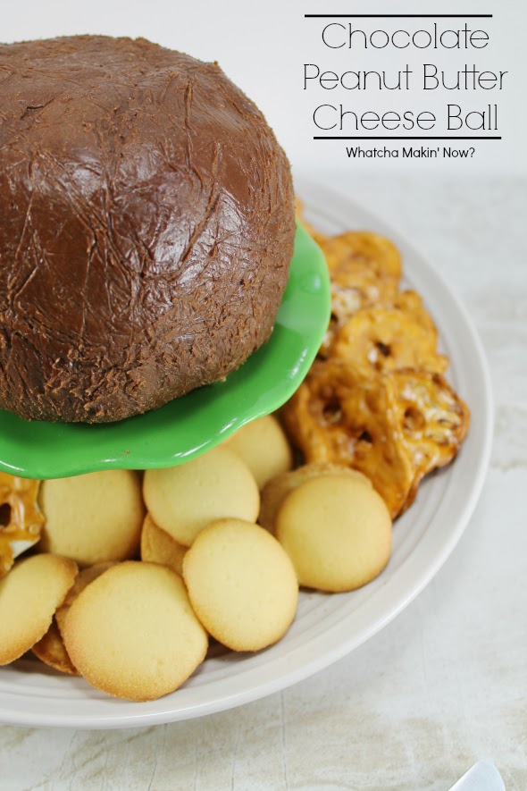 Chocolate Peanut Butter Cheese Ball - Could shape like a football for your Super Bowl party!