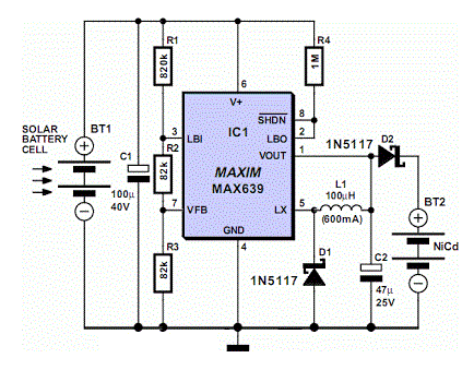 Solar-Powered High Efficiency Battery Charger Circuit Diagram