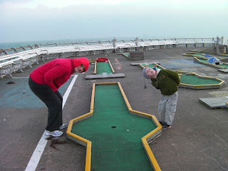 south parade pier crazy golf course in winter