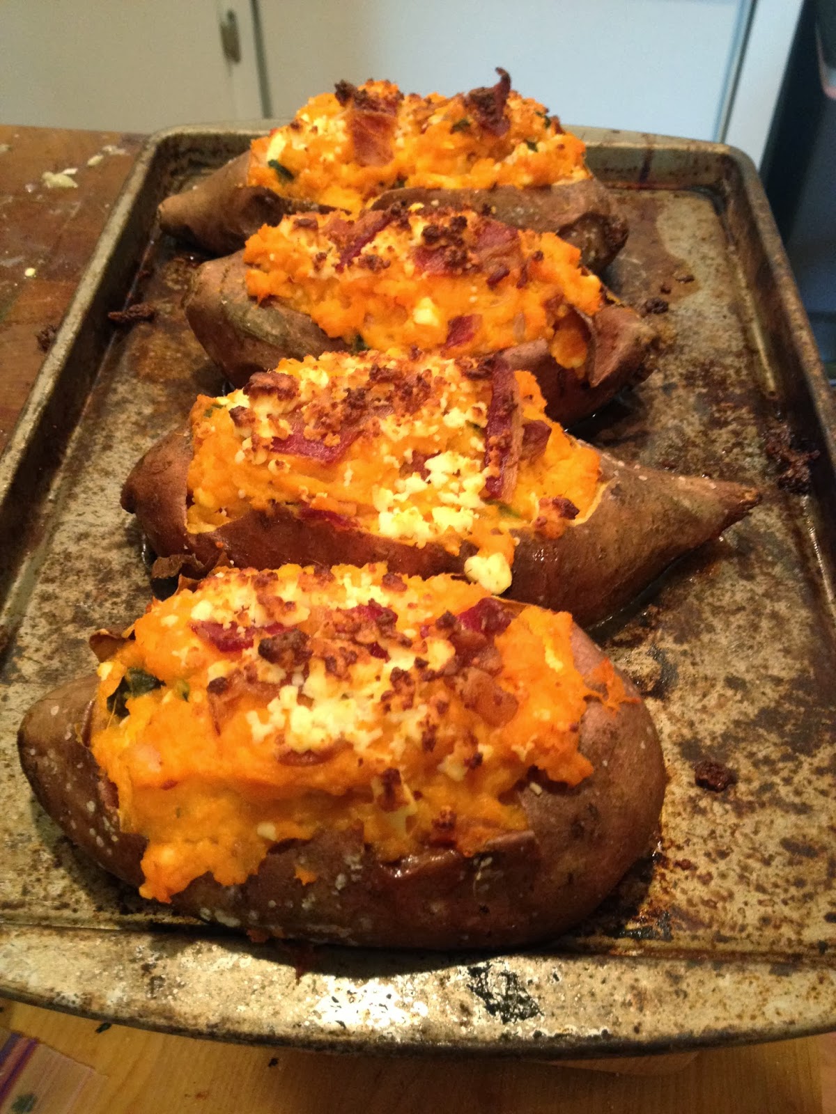 My Salty Kitchen: Savory Twice Baked Sweet Potatoes