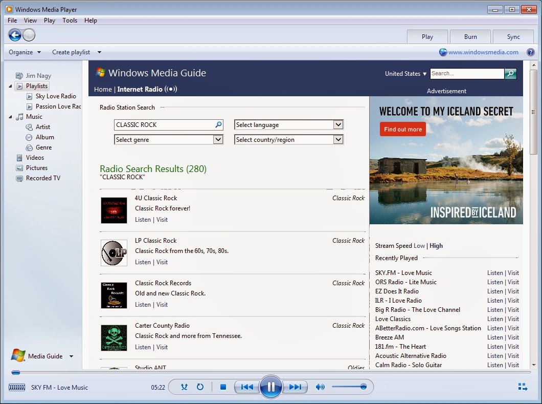 how to listen to online radio on windows media player