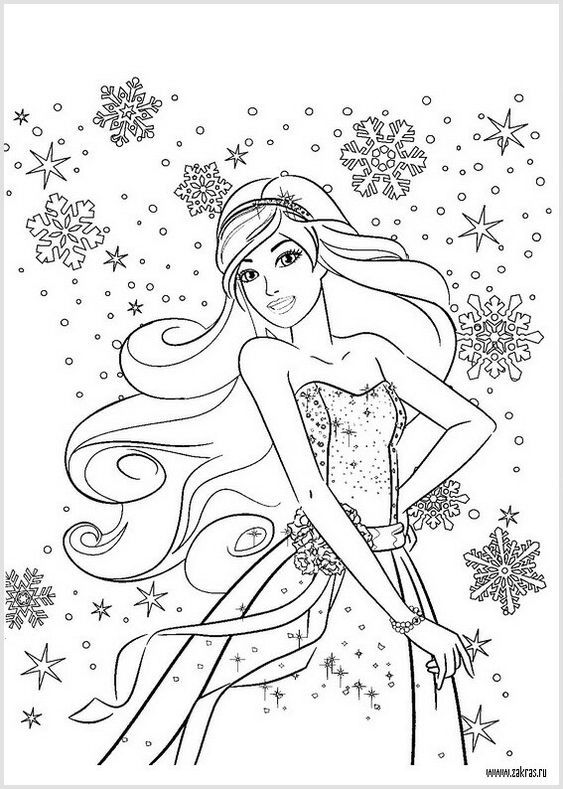 Tranh tô màu búp bê Barbie 09