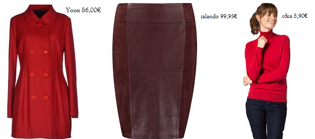 composición prendas color rojo