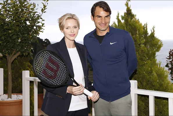 Princess Charlene attended a Monte-Carlo ATP Masters Series Tournament tennis match.