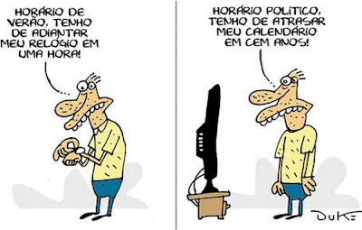 Resultado de imagem para horário de verão charge