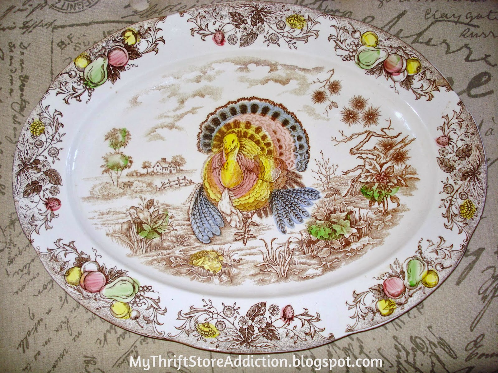 vintage turkey platter