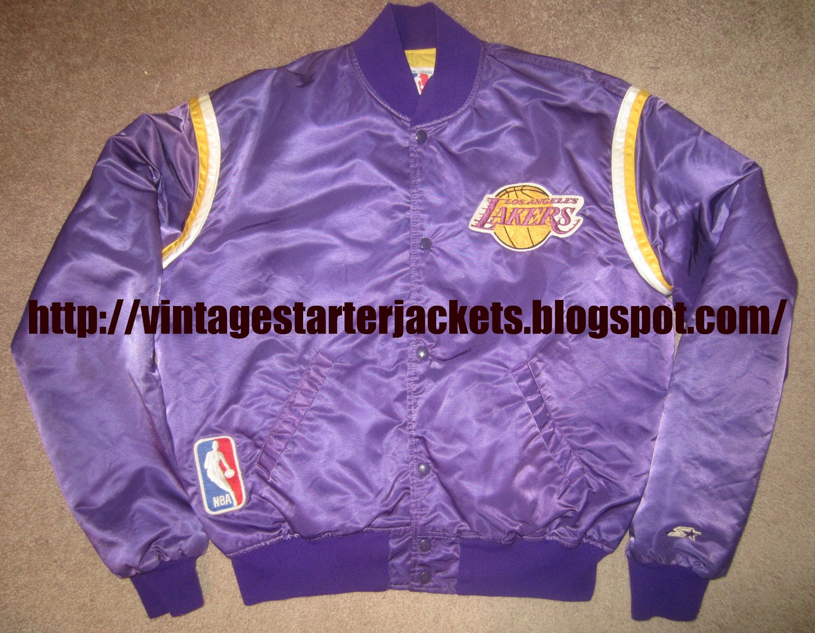 Vintage Sports Apparel VINTAGE LOS ANGELES LAKERS SATIN STARTER JACKET