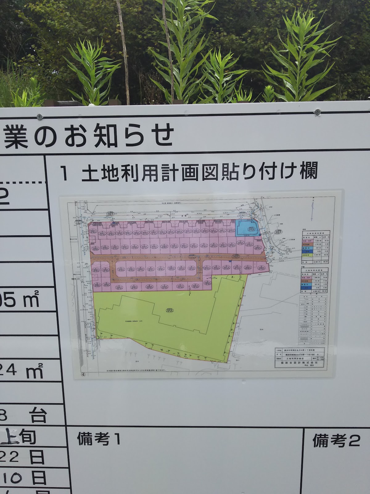 あざみ野のお話 三菱東京ufj銀行の研修所跡 北側に戸建て 南側にマンション