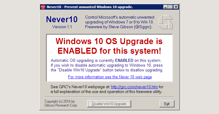 Disable Windows 10