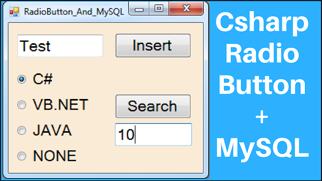 C# Using RadioButton With MySQL