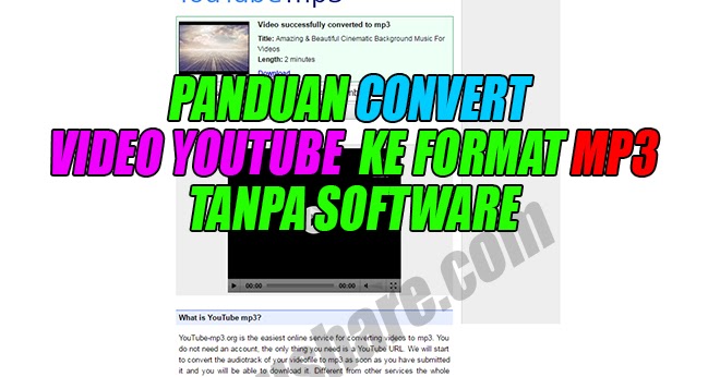 Convert youtube ke mp3 tanpa software