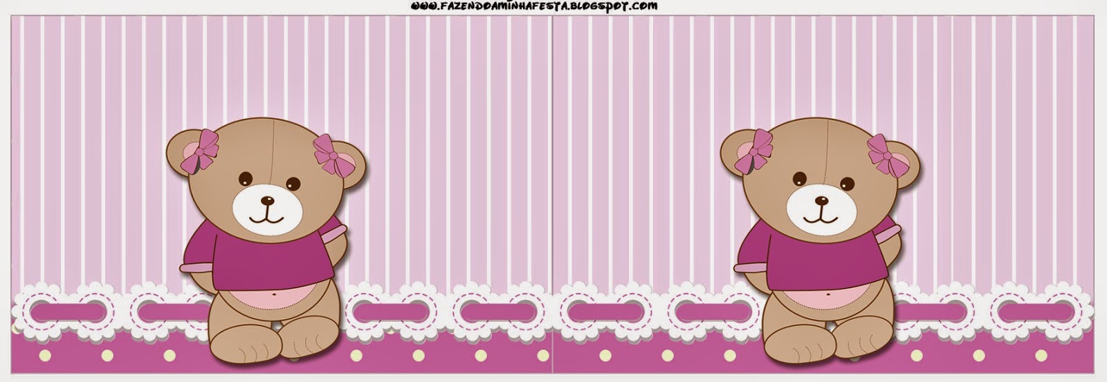Cute Girl Bear in Lilac Free Printable Labels.