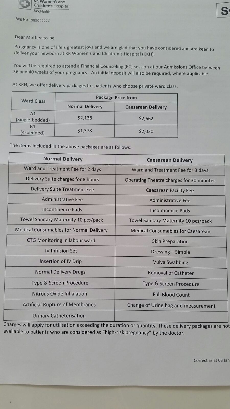 here i have a more updated information on their brochure from my cousin who is about to due soon in april 2017 however she s going to kkh private clinic here i have a more updated information on their brochure from my cousin who is about to due soon in april 2017 however she s going to kkh private clinic