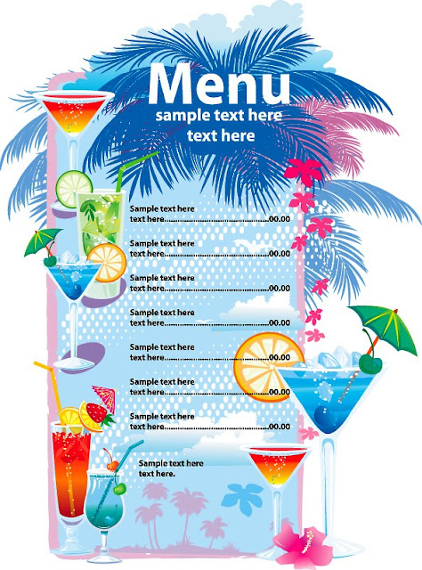 plantilla para menú de restaurante de bebidas