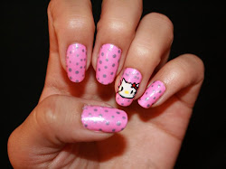 nail designs kitty hello nails acrylic long pink styles fingernail cartoon cute collection freakify character slodive finger tips celebrity polka
