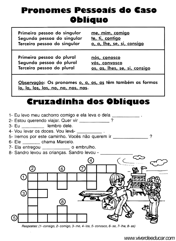Atividades de Pronomes Pessoais do Caso