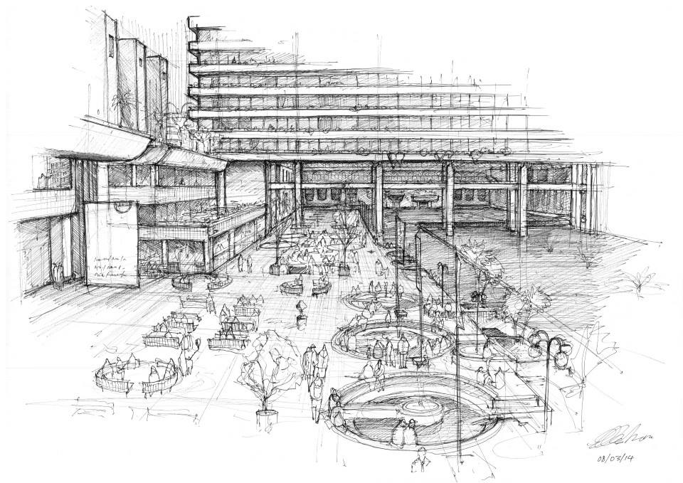 16-The-Barbican-Luke-Adam-Hawker-Creating-Architectural-Drawings-on-Location-www-designstack-co
